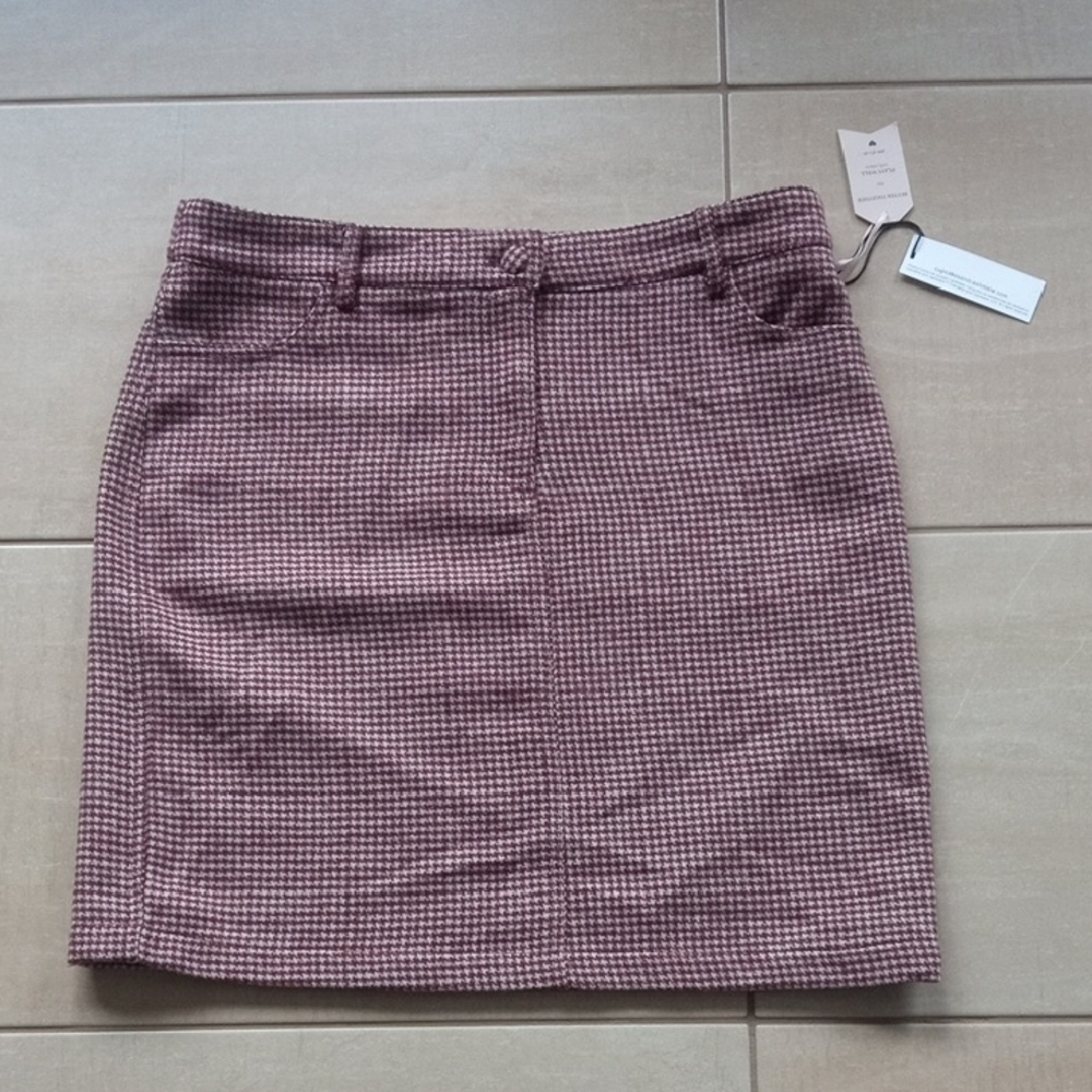 Cupcakes & Cashmere Red Houndstooth Mini Skirt